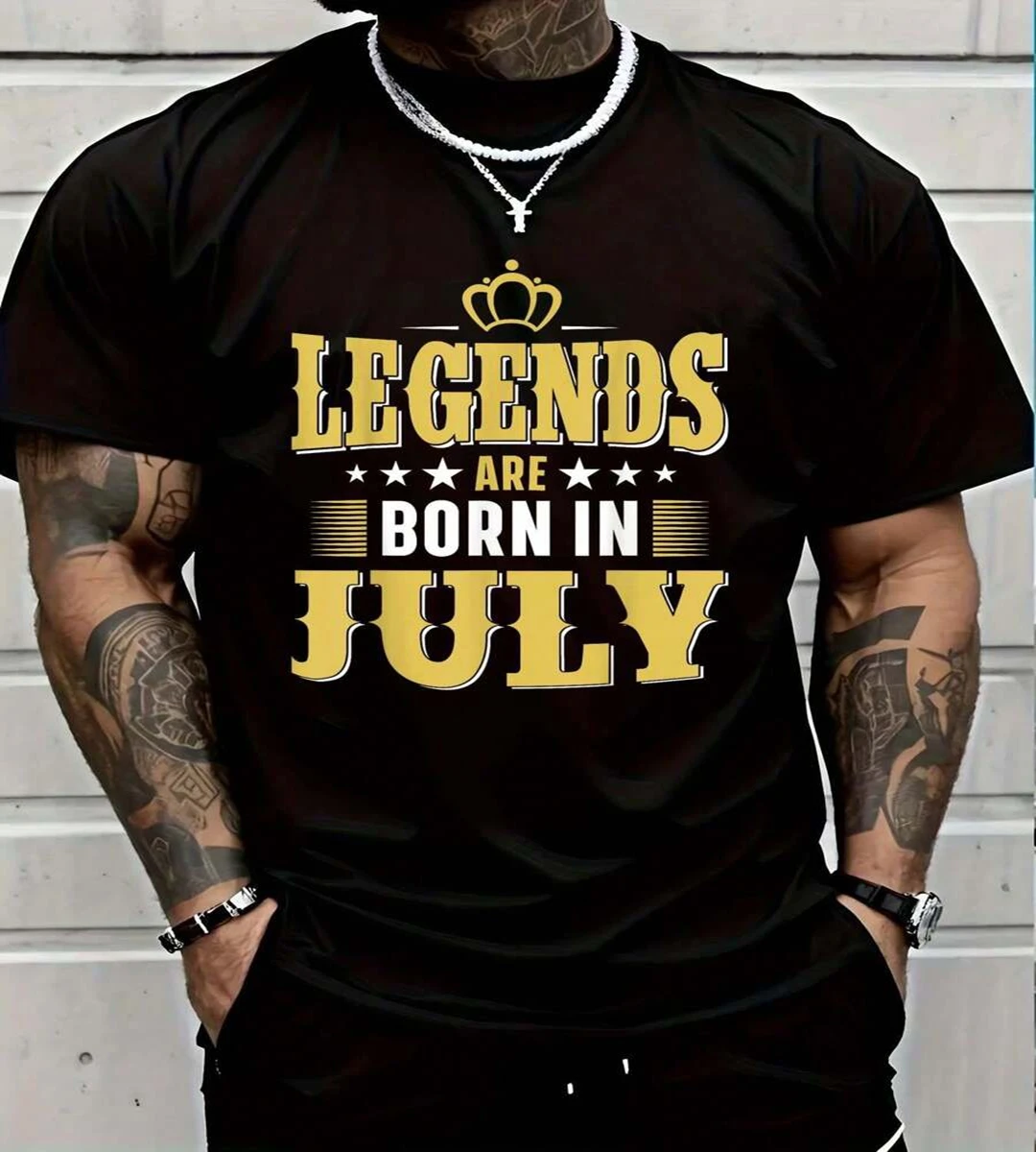 Vintage 4Th of July Legends Are Born in July Men Women T-Shirt Casual Short Sleeve Shirt Men Graphi