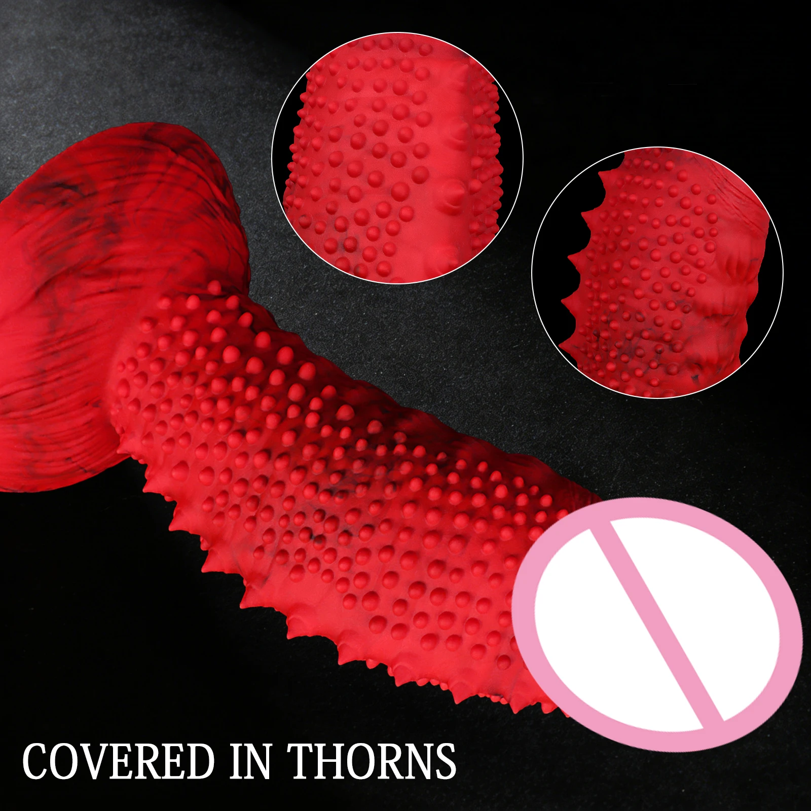 Dildo rosso con punte, dildo in silicone con ventosa, pene lungo, giocattoli sessuali anali per uomini, giocattolo erotico sexy per adulti, dildo XXL_voghion.com