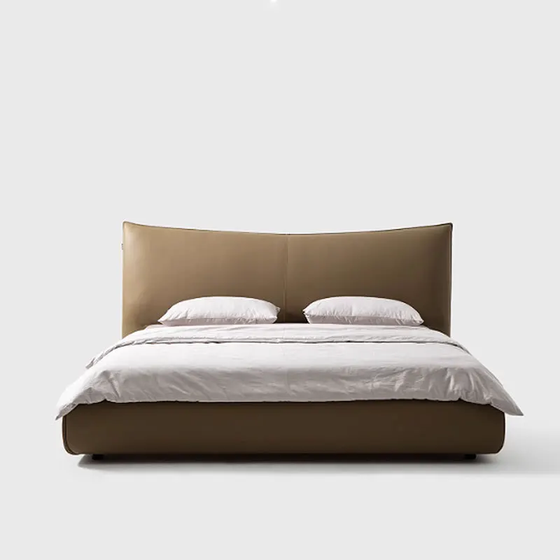 

Italian minimalist, home leather double bed