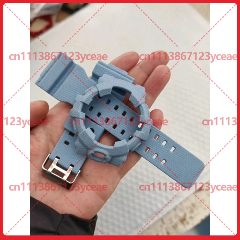 For Casio G-SHOCK GA700 Series Watch Denim Light Blue Resin Watchband Bezel Replacement Accessories