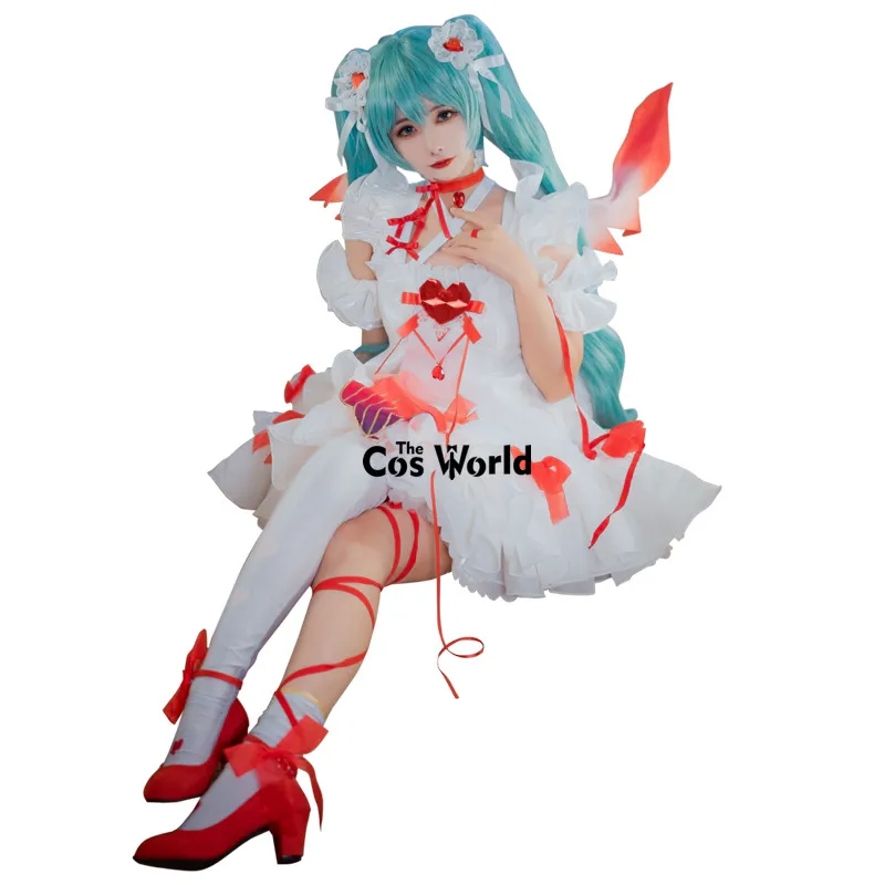 Miku Garden of Eden Angel Dress With Wings Outfits Anime Cosplay Costumes