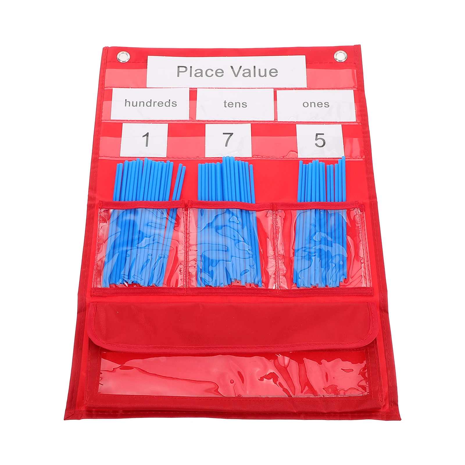 

Counting Teaching Aids Numbered Pocket Hanging Organizer Flip Chart Math for Classroom Tabletop
