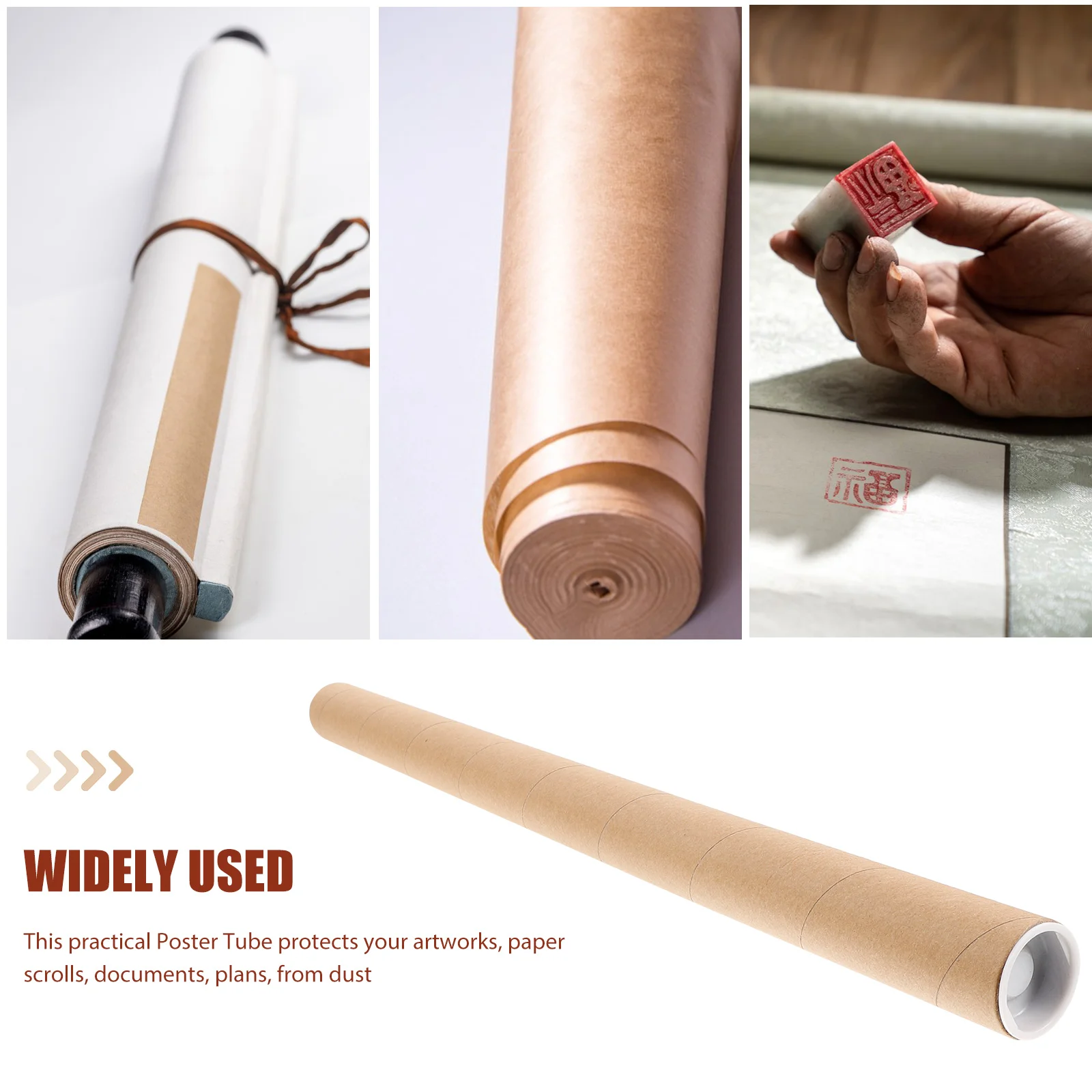 Round Mailing Tube Carton Packaging Cardboard Boxes Paper Poster Portable Drawing Case Pipe