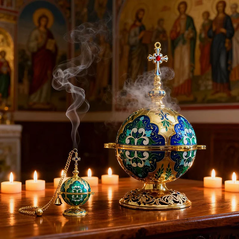 New2026Orthodox Hanging Censer with Chain 6.5