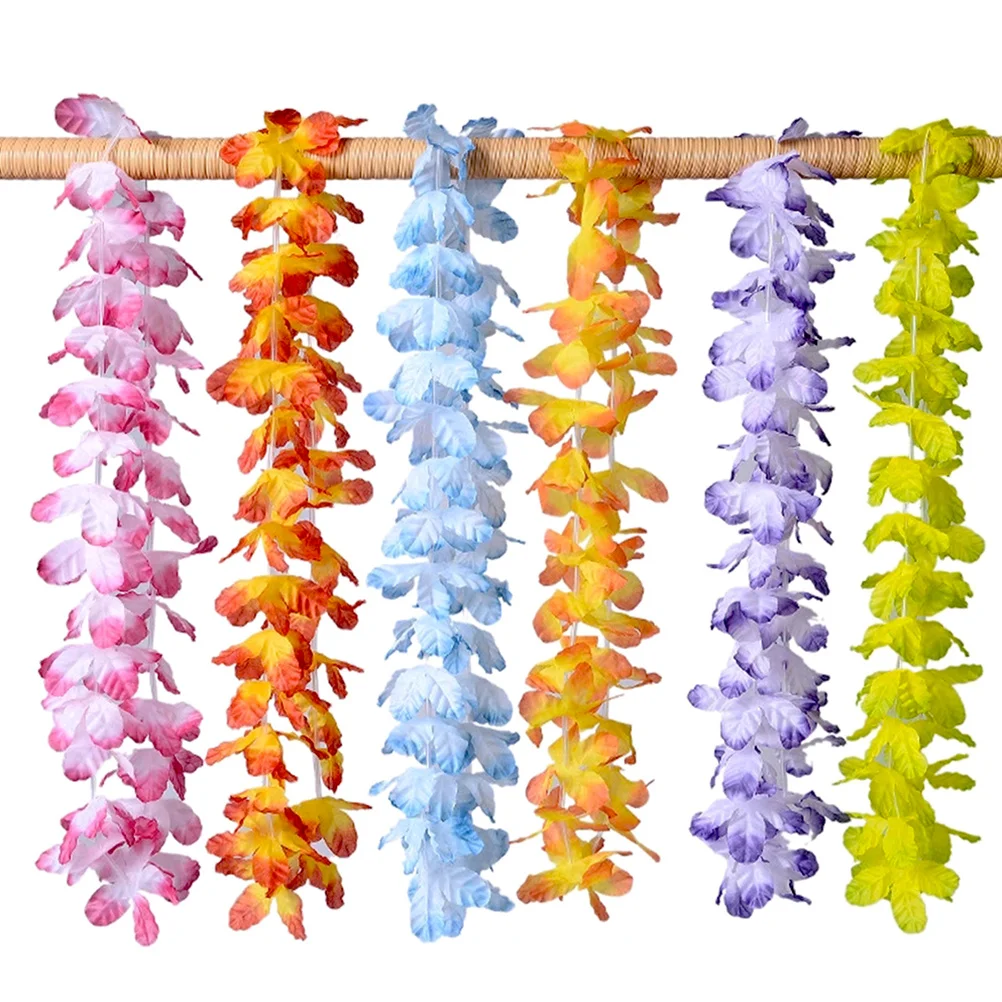 

36Pcs Hawaii Hanging Garland Artificial Flowers Colorful Large Leis Neck Wreath Tropical Wedding Birthday Hawaii Leis Garland