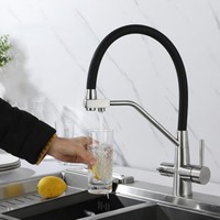 Kitchen Modern Copper Faucet Purification Drinking Water Pull-Out Sink Hot and Cold Pure Water Direct Drinking Faucet