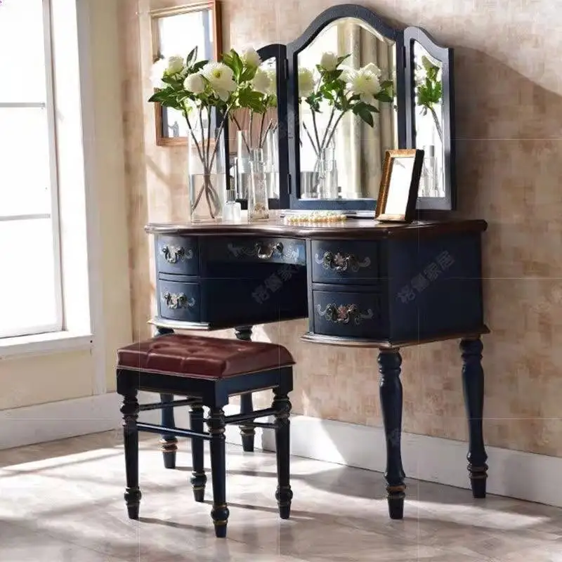 

Stool Modern Dresser Eithe Drawers Box Nordic Wooden Storage Dressing Table Makeup Luxury Women Tocador Mueble Bedroom Furniture