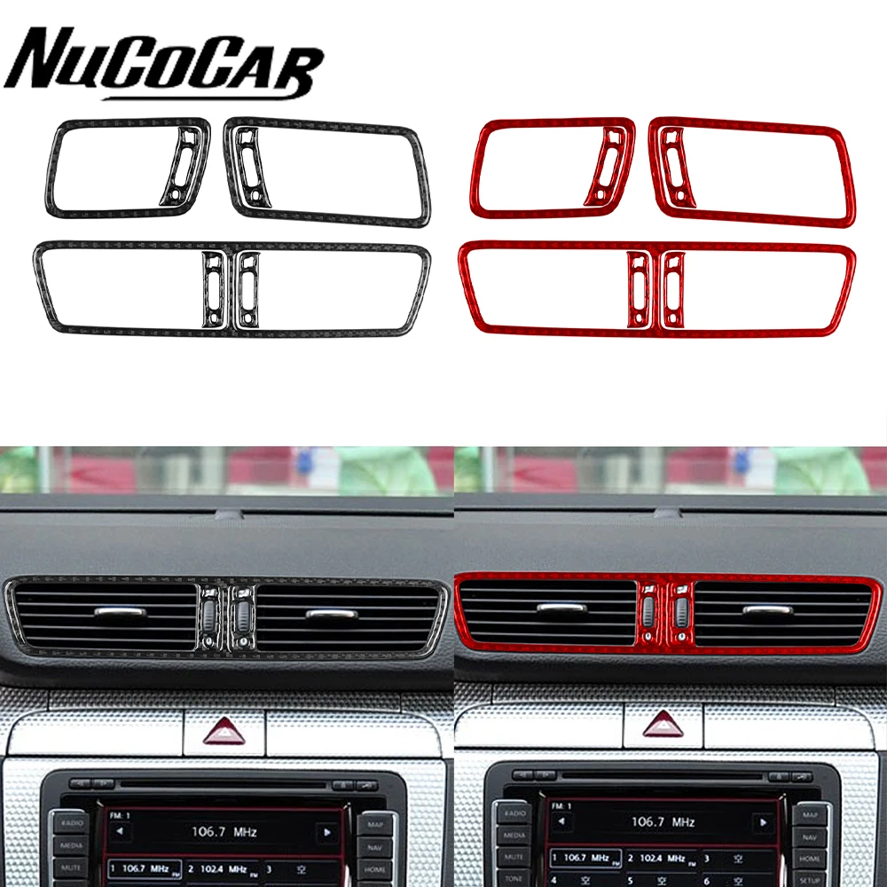 For Volkswagen VW Passat 2006 2007 2008 2009 2010 2011 Accessories Carbon Fiber Car Interior Instrument Air Outlet Trim Sticker