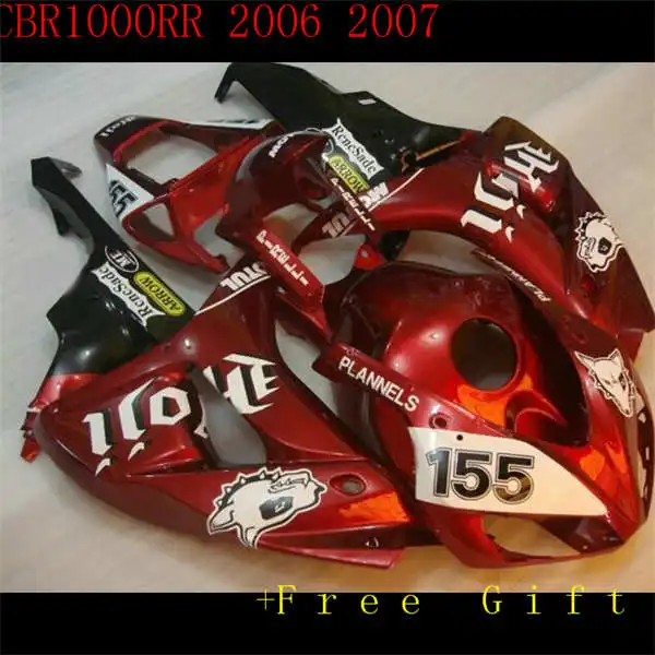 New High quality ABS Motorcycle Fairing Kit 100% Fit For CBR1000RR 2006 2007 CBR1000 06 07 red white black od5