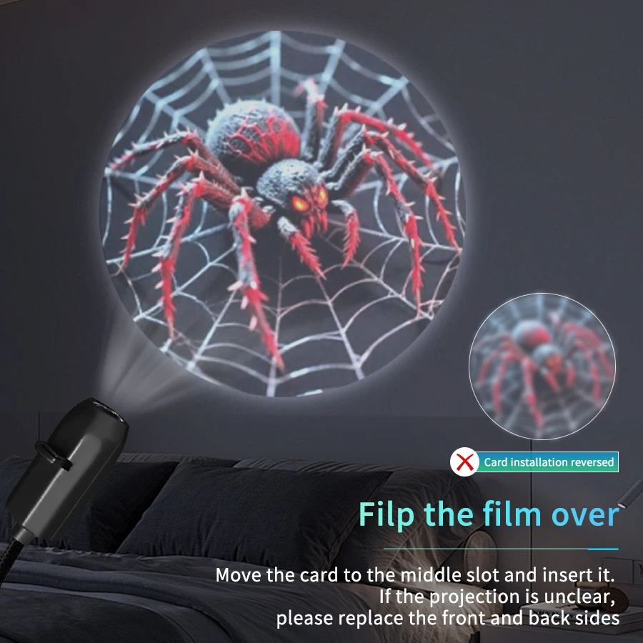 Halloween Led Projection veilleuse citrouille plafond applique USB lune projecteur atmosphère de noël lumière d'ambiance décor de chambre