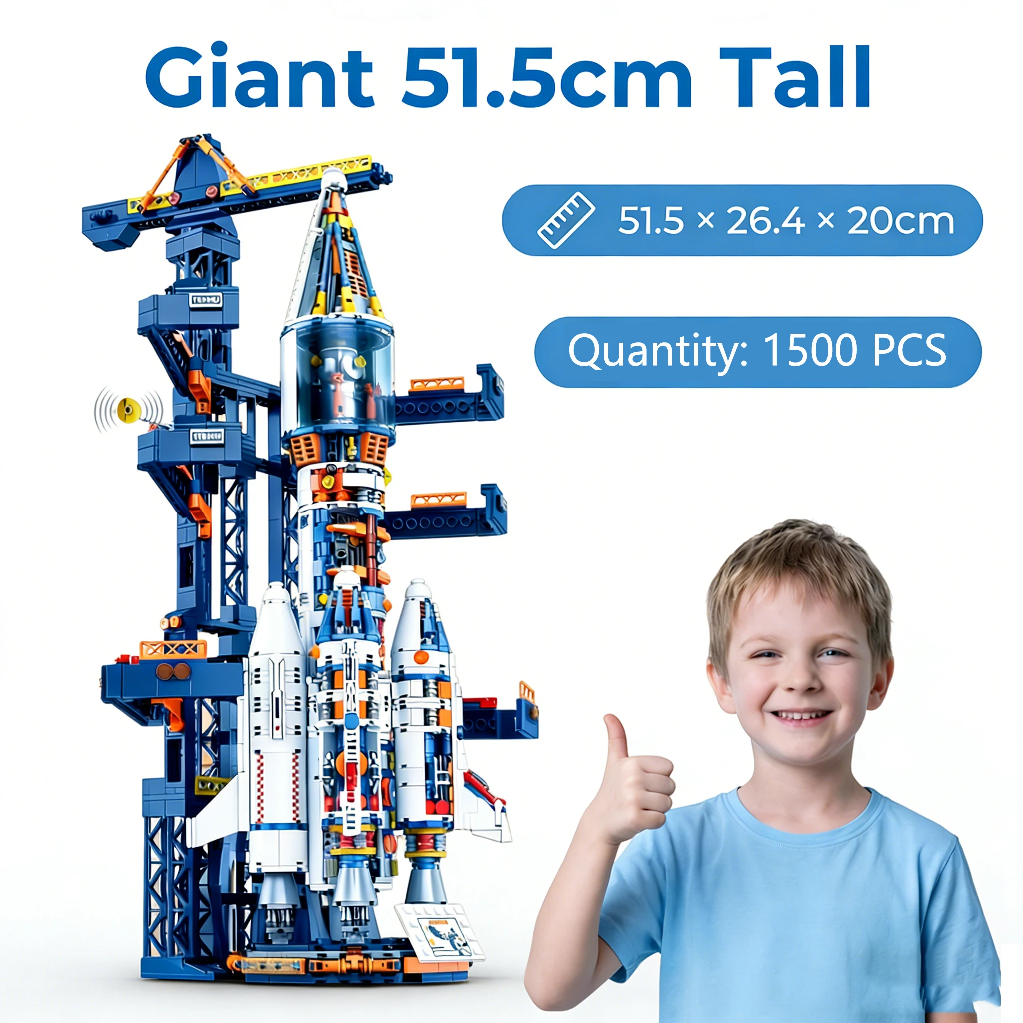 

51.5CM Giant Space Launch Center Building Blocks Set Mechanical Rocket Building Blocks Childrens Educational Toy Holiday Gift