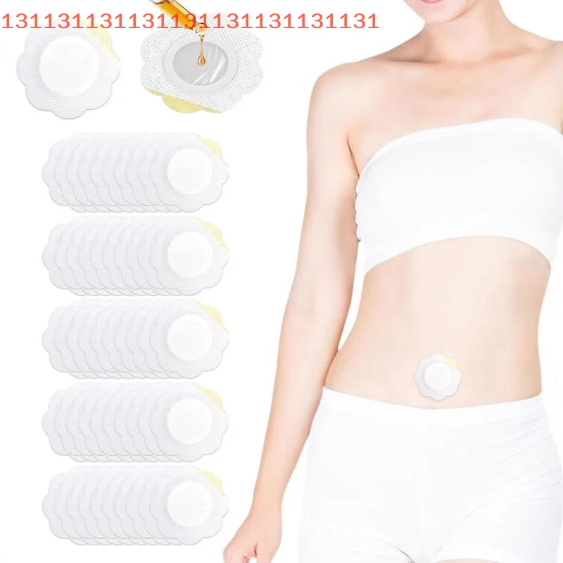 عبوة زيت الخروع للاستعمال مرة واحدة، ملصقات السرة اللاصقة ذاتية اللصق، مقاومة التسرب، واقيات أزرار البطن، 50 قطعة لكل مجموعة