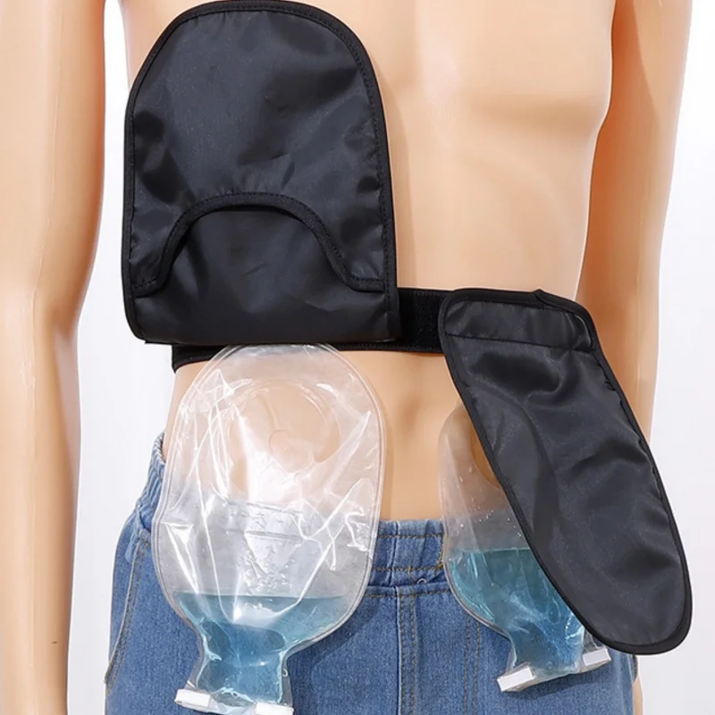 Double Ostoma Protective Cover Drainage Bag Hanging Bag Universal Fixable Anti-removal Belt