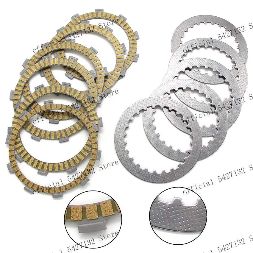 Clutch Friction Disc Plate Kit For Honda NT400 Bros 400 NC25 VT500 Steed 400 NV400 23311-413-000/22321-MM9-000 22202-ML4-611