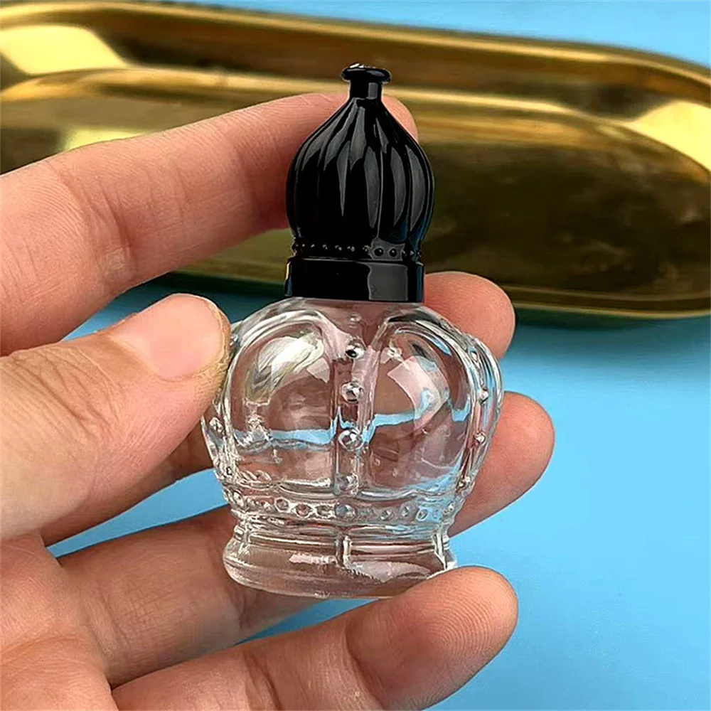 15ml Crown Vintage Perfume Bottles Empty Glass Essential Oil Roller Bottle Cosmetic Liquid Dispenser Roll on Bottle Sample Vials