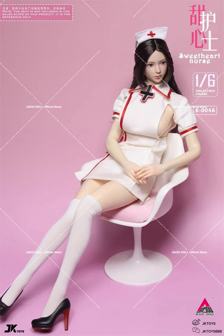 Presale JKTOYS K-004 1/6 Sweetheart Nurse Head Sculpt Costume Set Model Fit 12'' TBL S07C Pale Female Action Figure Body Doll