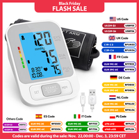 Upper Arm Automatic Blood Pressure Monitor BP Digital Sphygmomanometer Pressure Meter Tonometer for Measuring Arterial Pressure