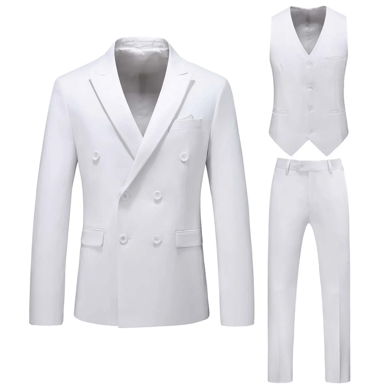

XX581Double-breasted groomsmen button solid color hollow foreign trade cross-border suit business formal wear