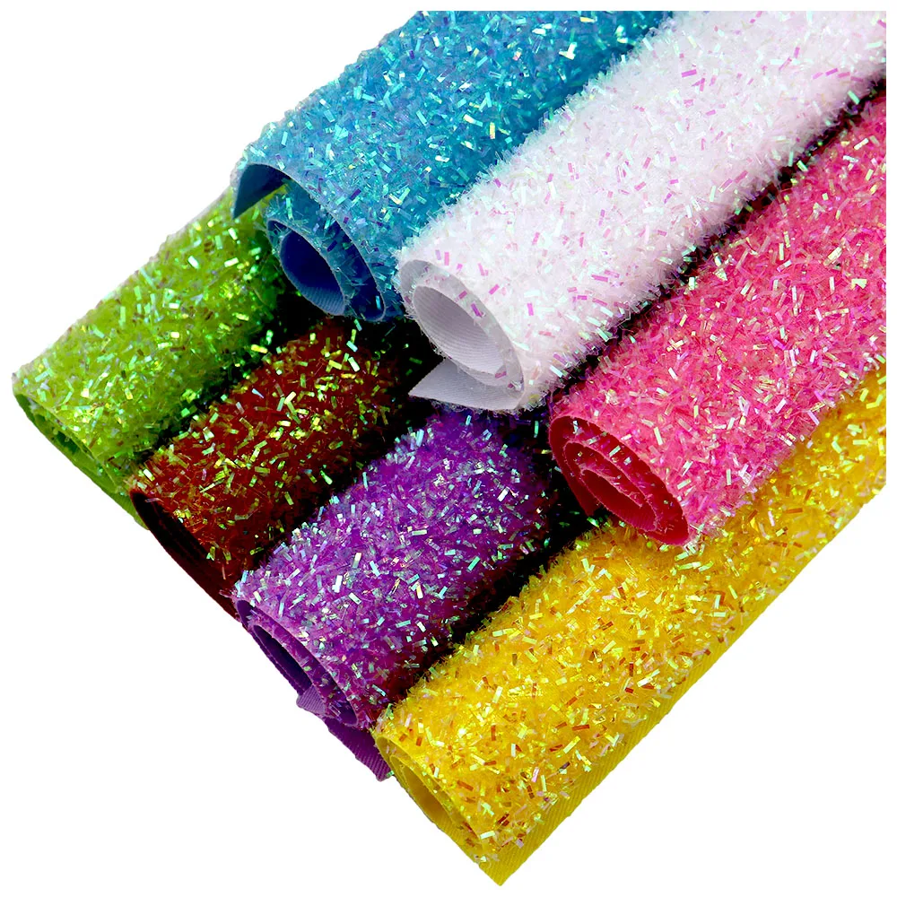 30x134cm Roll Tissel Glitter Fabric Synthetic Faux Leather For Home Christmas Decoratione Earring DIY Gift Bag AY212