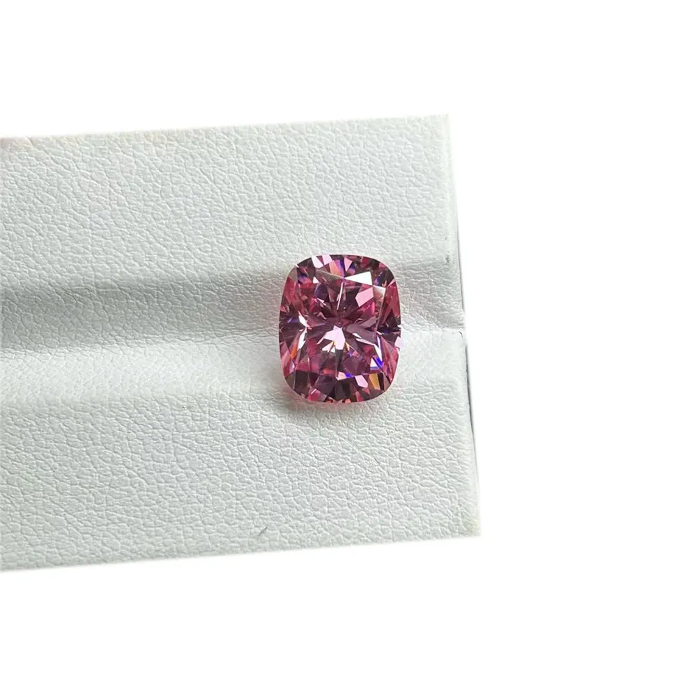 Elongated Cushion Cut Pink Lab Created Moissnaite Diamond Gemstone