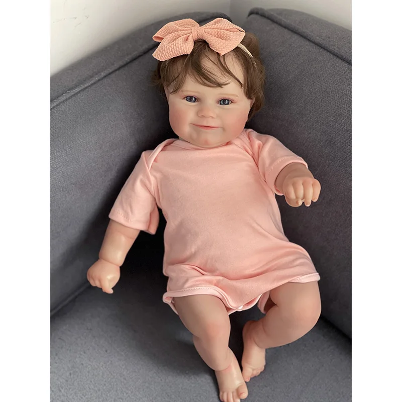 50cm Soft Siliconen Reborn Maddie Touch Soft  with Rooted Hair 3D Skin Tactile Sensation  Toys for Girls Reborn Dolls