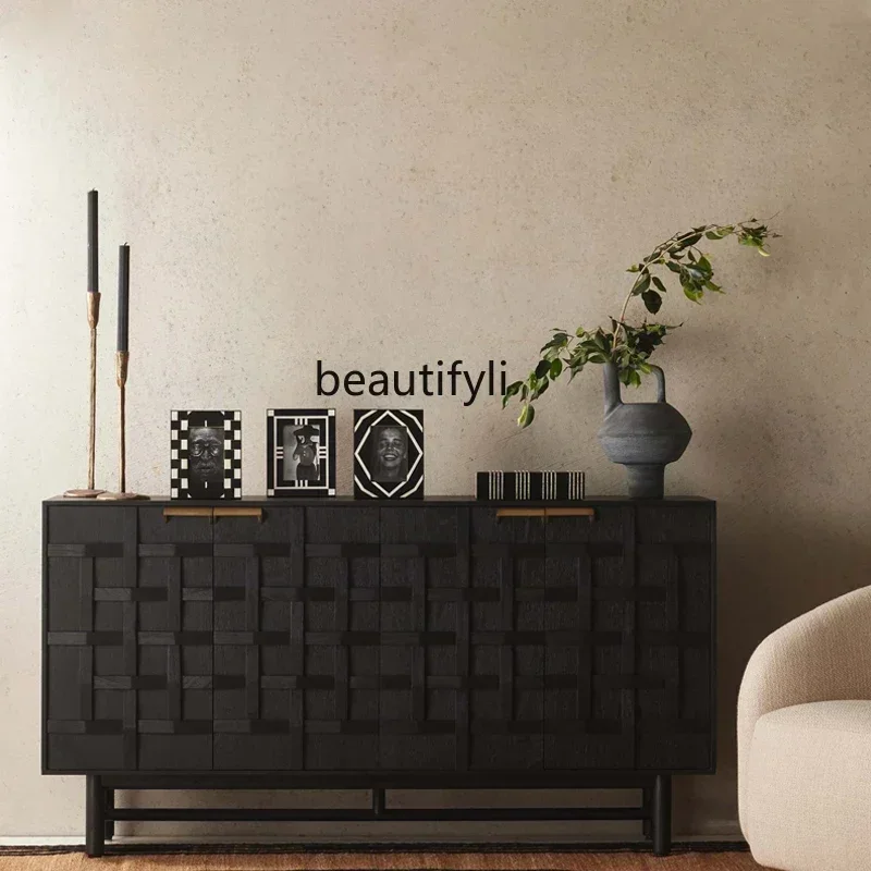 New style side cabinet, tea, silent wind retro locker, integrated locker against the wall