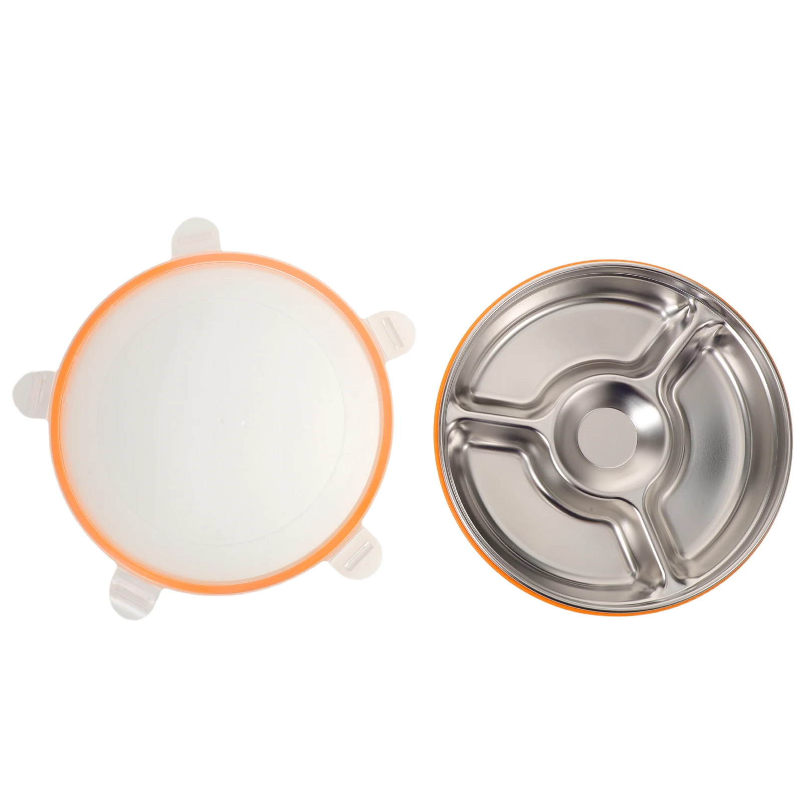 

1pcs Stainless Steel Divided Food Tray Leakproof Insulated Compartment Plate For Meals Snacks Bento Lunch Portable Serving