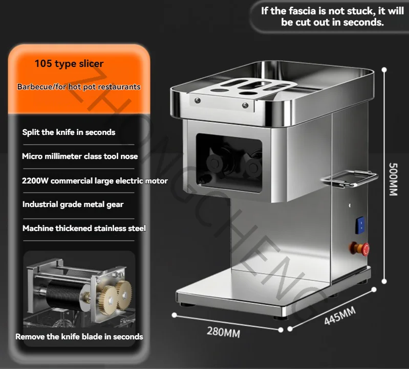 

2500w Slicing Machine Commercial Meat Slicer Automatic Small Electric Dicing Strips Shreds and Fresh Meat New Meat Slicer
