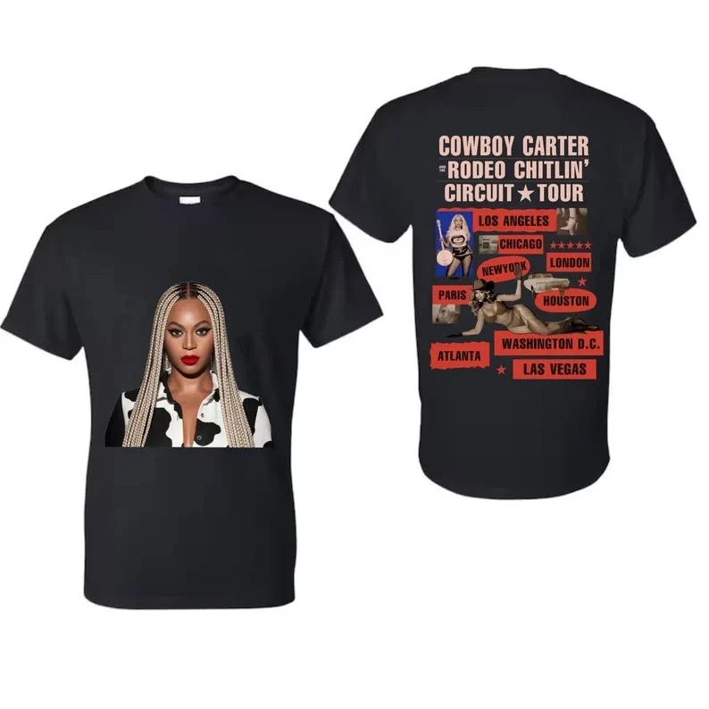 

Футболка Beyonce Cowboy Carter Tour 2025 года, музыкальная футболка Beyhive, рубашка унисекс с ретро-графикой, подарок для фанатов