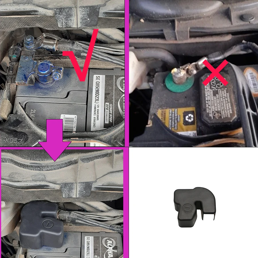 For Mazda 2 3 6 CX-5 CX-4 CX5 2013-2018 Car Battery Anode Negative Electrode Protector Terminal Cover Covers Axela Atenza