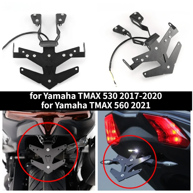 

Motorcycle license plate holder with short tail license plate LED light plate for Yamaha TMAX 530 560 TMAX530 TMAX560 2017-2021