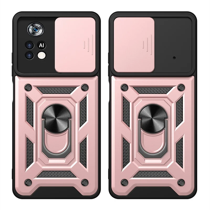 Slide Camera Lens Protector Armor Case For Mi POCO X6 X5 X4 X3 Pro NFC Bumpers Ring Cover For POCO X4 F4 GT M4 M6 F3 F5 Pro