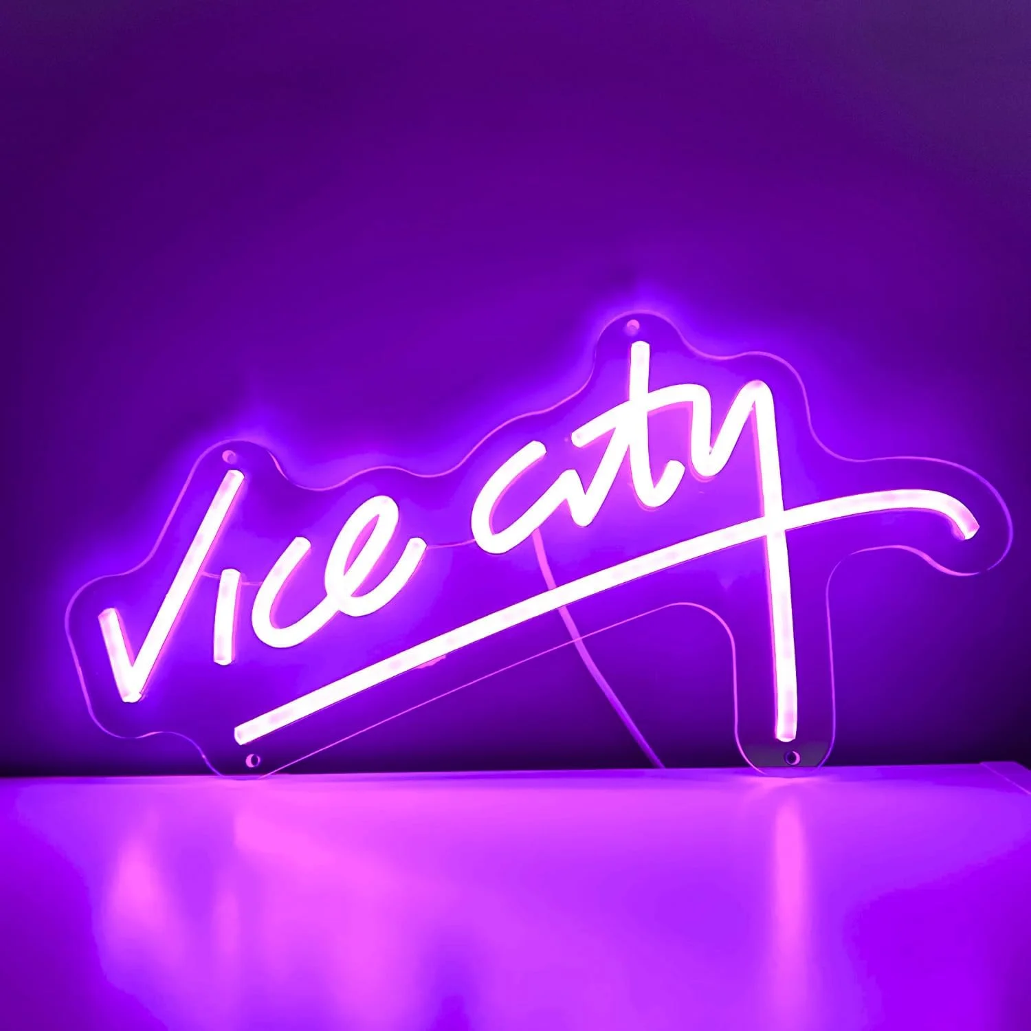 Vice City neonbord voor wanddecoratie, USB LED neonlicht, slaapkamer, kinderkamer, speelkamer, bar, feestdecor, Man Cave Home Artwork - afbeelding 1