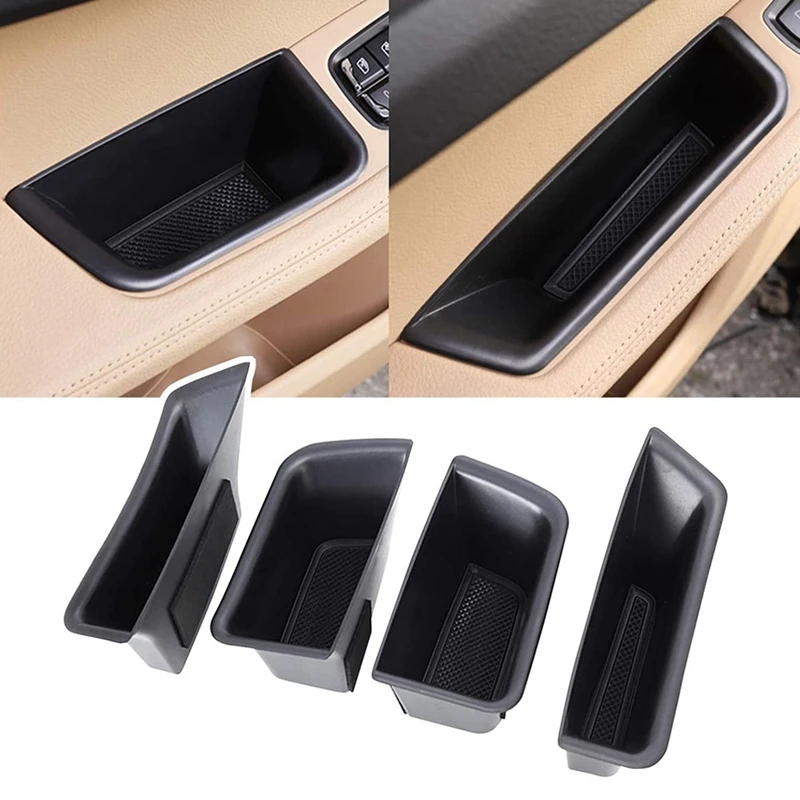 4 X Car Door Side Handle Pocket Storage Box Storage Organizer Tray Grab Handle Box For-Porsche Macan 2015-2021