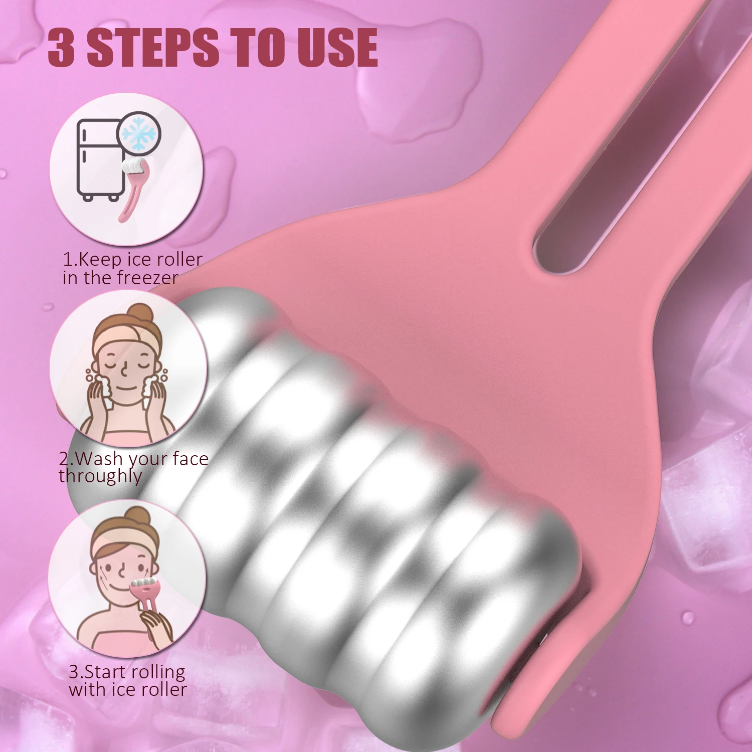 Новые поступления Ice Derma Roller Массажная палочка для кожи Ролик для отечности мигрени и облегчения боли Подтяжка лица Ледяной валик для лица