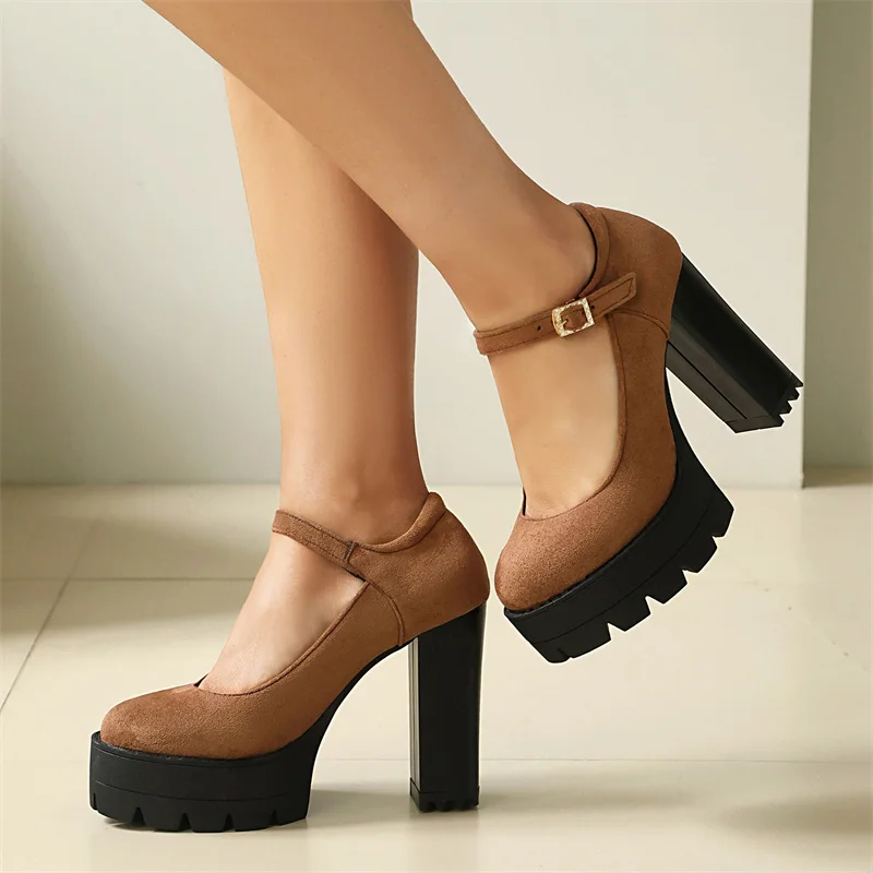 

YMECHIC 11cm Size 34-46 Fashion Yellow Black Shoes Women 2026 Block High Heels Platform Model Partry Pumps Ladies Drop Ship