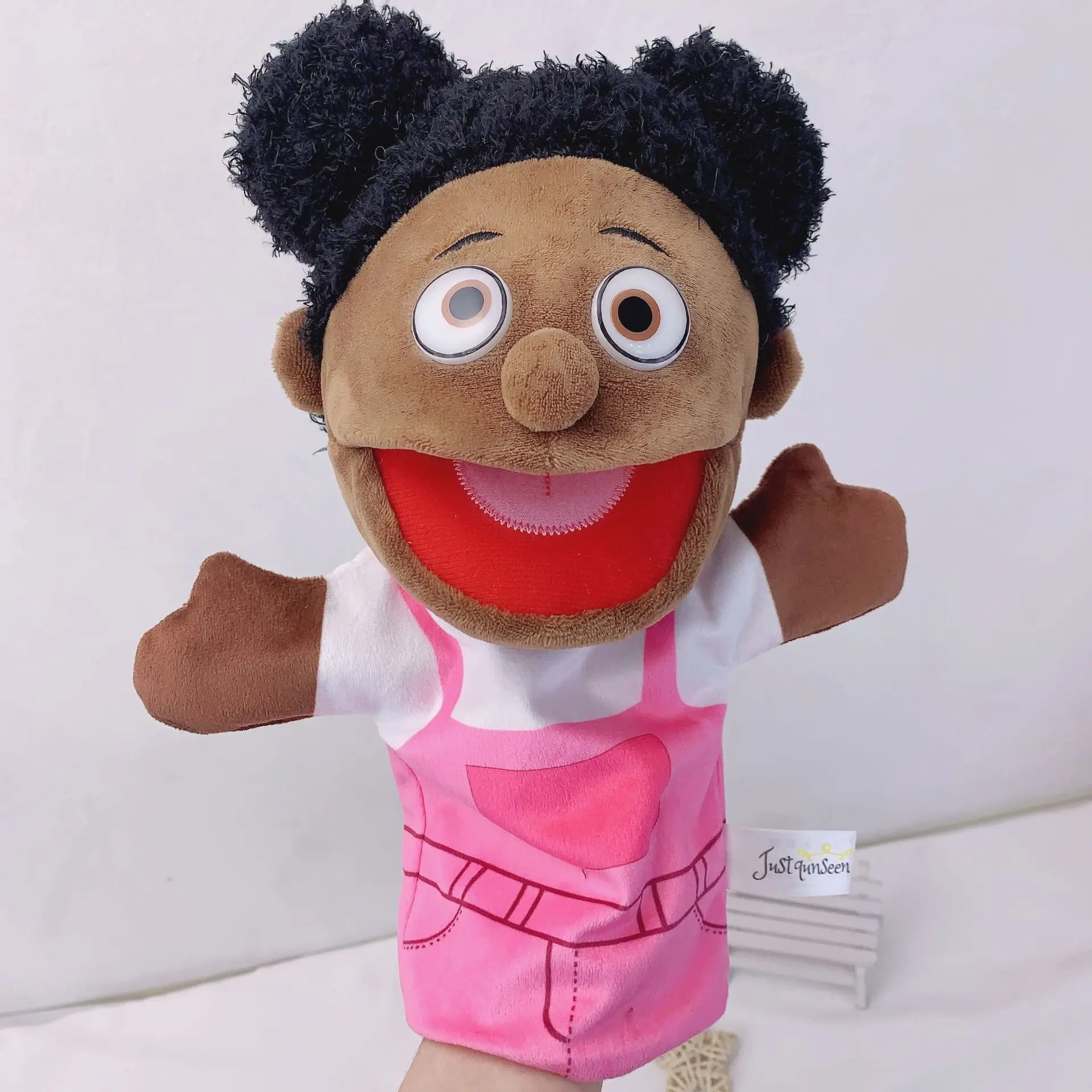 Bambini burattino a mano giocattolo gioco di ruolo famiglia peluche bocca aperta guanto Ventriloquist Tell Story Puppets peluche bambole Kawaii regalo