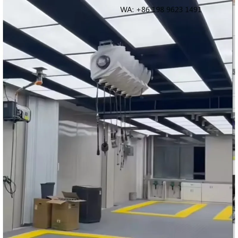 5 In 1 Cabinet Car Wash Hose Reel Single Tube, Combined Water Foam Air Power  Roller Auto Service Equipment