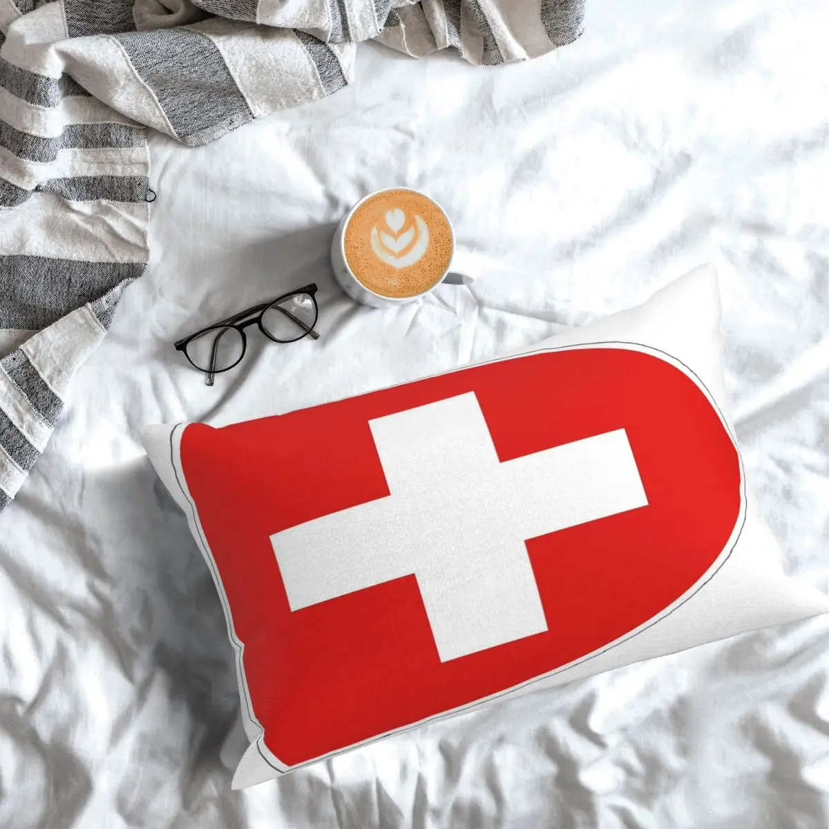 Coat Of Arms Of Switzerland Flag Rectangle Pillowcase Cushion Cover Decor Bedroom Bed Home Comfort Throw Pillow