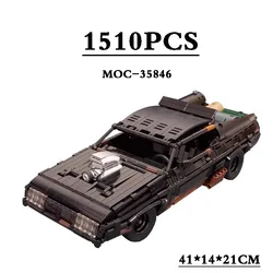 MOC-35846 Black Interceptor Racing Locomotive Assembly Building Blocks Toy Model 1510PCS Kids Christmas Toys Birthday DIY Gifts