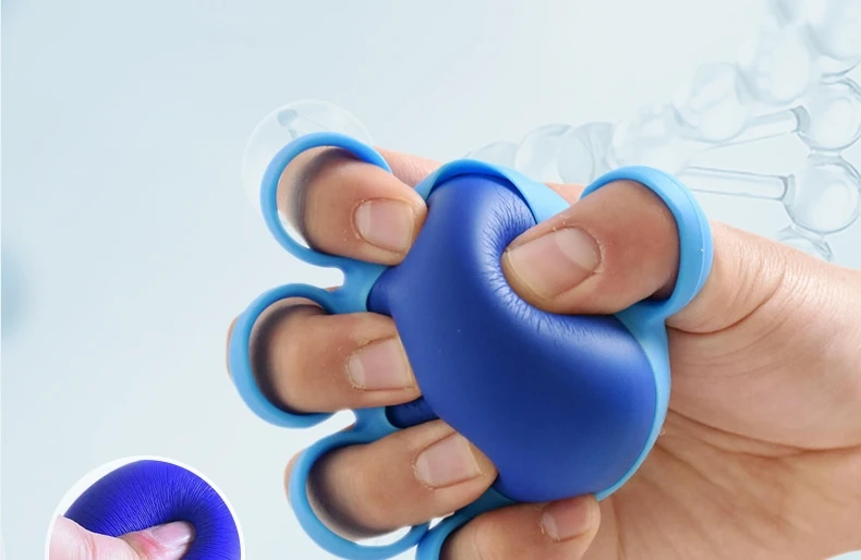 Fünf-Finger-Griffball Handkrafttrainer Quetschball für Handgelenk-Kraftaufbau Fingerübungen Fitness Entspannungswerkzeug – Detail 6