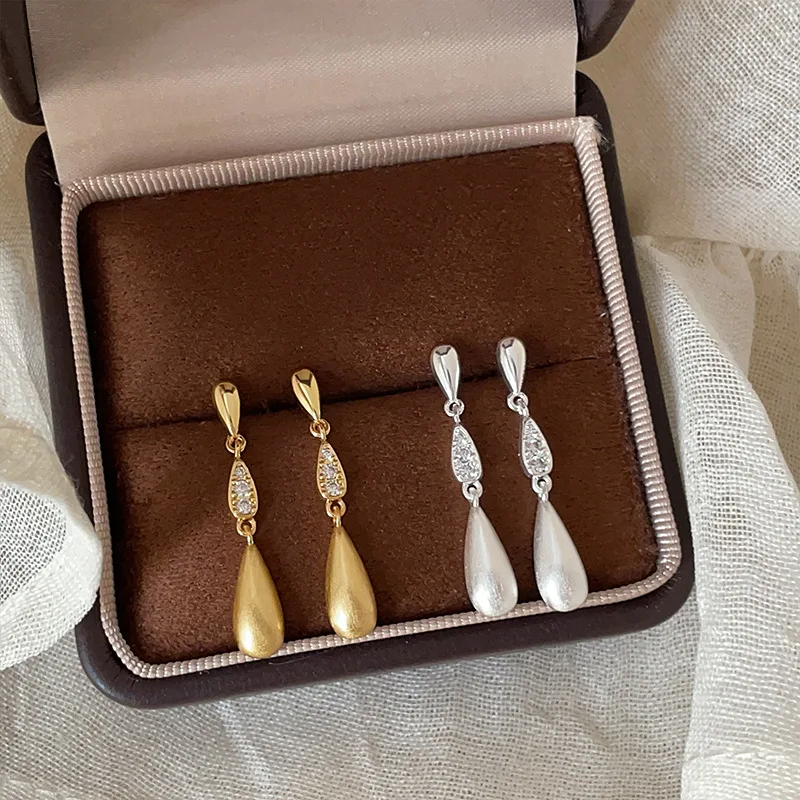 

Minar Charming CZ Cubic Zirconia Metallic Water Drop Long Tassel Dangle Earrings for Women Real Gold Silver Plated Copper Gift