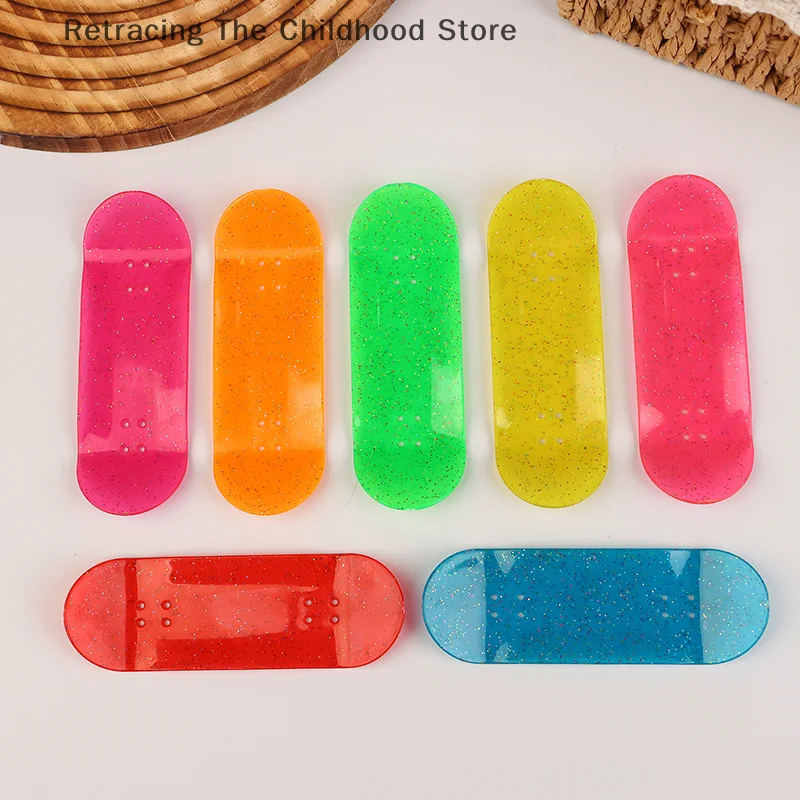 Mini Glow In Dark Finger Skateboard Luminous Fingerboard Deck Toy Kids Stress Relief Toys For Adult Children Gifts