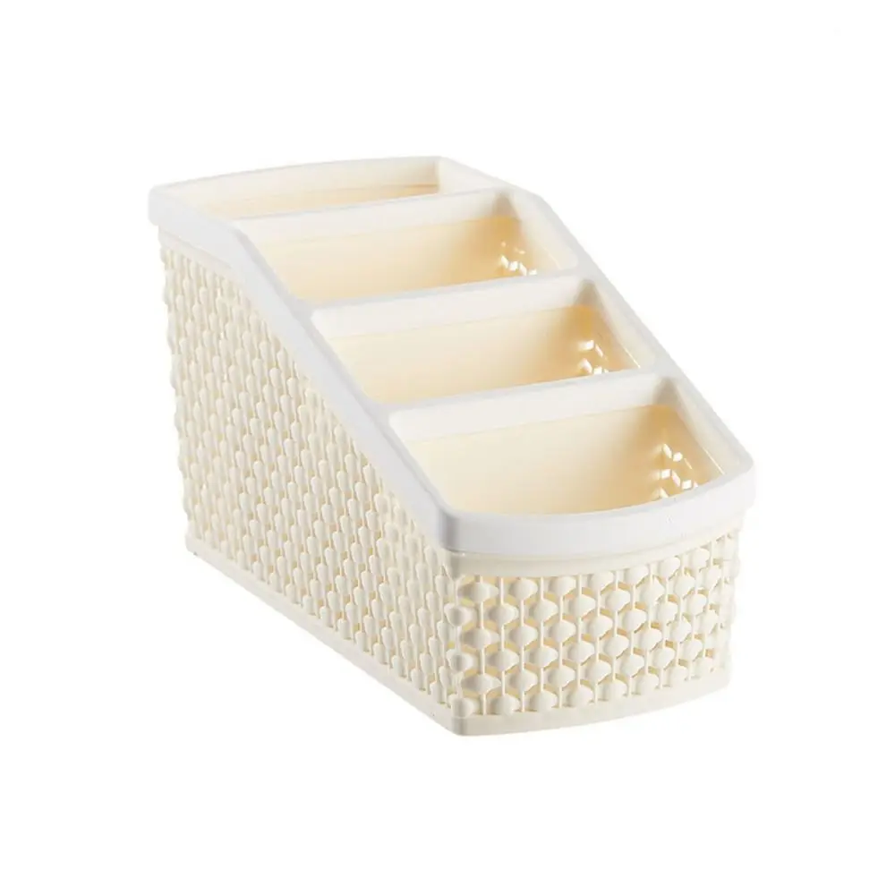 Trapezoidal Desktop Storage Box Divided Cell Compact Cosmetics Lipstick Organizer Hollow 4-Grid Desktop Storage Organizer