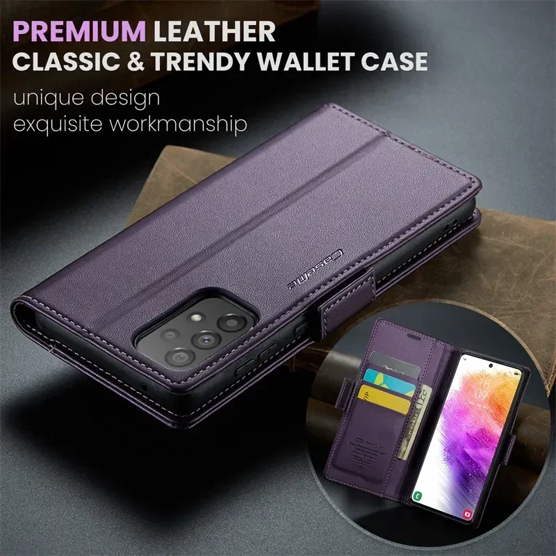 

CaseMe Магнитный кожаный флип-чехол с беспроводной зарядкой для Samsung Galaxy A16 A06 A55 A35 A25 15 05S 14 73 54 Противоударный чехол-кошелек