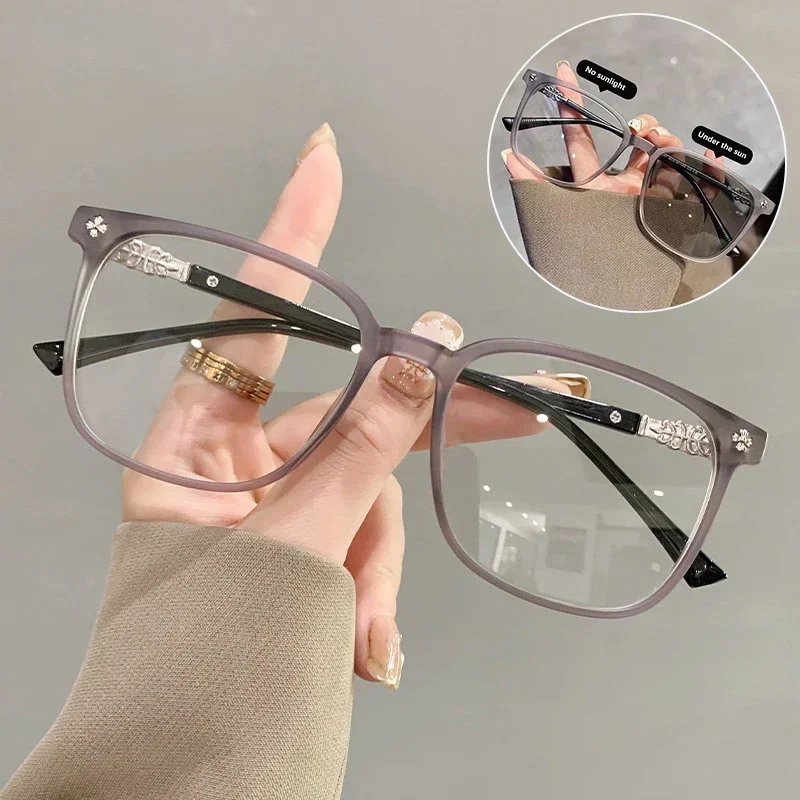 نظارات قصر النظر بإطار معدني متصل -50 -75 -125 -175 عدسات نظارات فوتوكروميك نظارات الأعمال #4