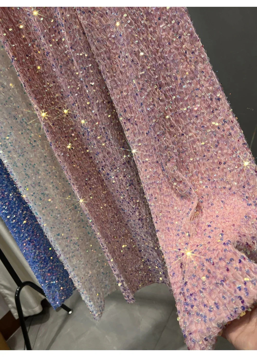 Korean Sequins Autumn And Winter Wide-leg Pants Lengthened And Thickened Drapey Mopping Pants Shiny Casual Straight-leg Pants