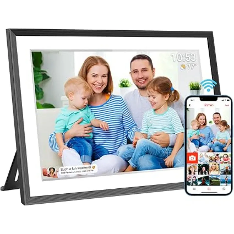 𝟯𝟮𝗚𝗕 FRAMEO Digital Photo Frame, 10.1-Inch WiFi Digital Picture Frame with 1280x800 IPS FHD Touch Screen, Wall Mountable