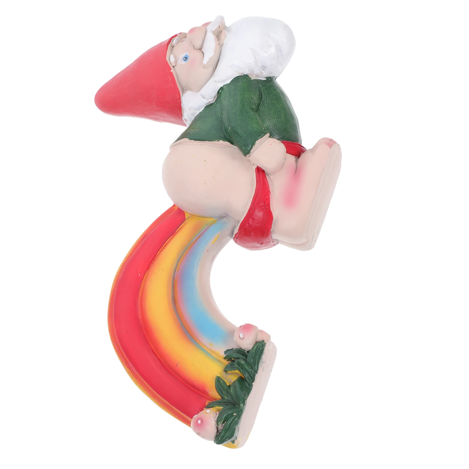 

Rainbow Fart Gnome Statues Resin Gnomes Garden Decor Yard Adornments Lightweight Durable Compact Size Fun Scene Christmas Lawn