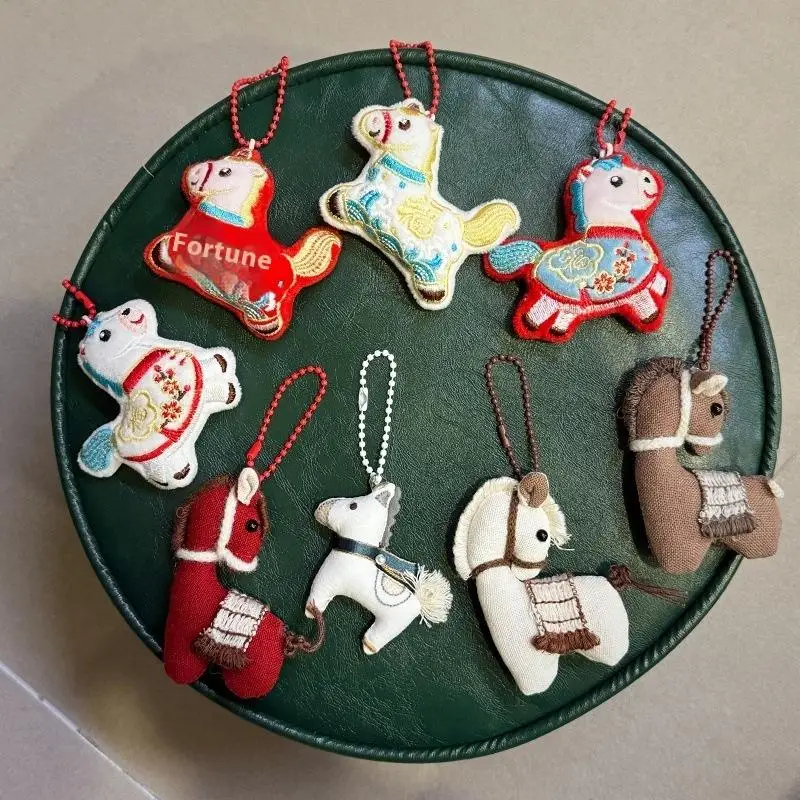 

Year Of The Horse New Year Festive Doll Ornament Chinese Style Pony Zodiac Ornament Schoolbag Pendant Keychain